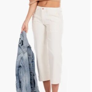 Women's Wide Leg Cream Pants